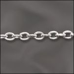 Silver Plated Chain:3.75x5mm Patterned Cable Chain [per ft]