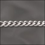 Silver Plated Chain:6.6x9.3mm Curb Chain [per ft]