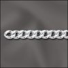Silver Plated Chain:3x2mm Filed Curb Chain [per ft]