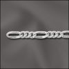 Silver Plated Chain:5x2mm Figaro Chain [per ft]