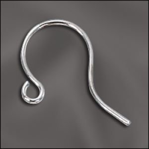 Findings:22g .9mm Antique Silver Plated Rounded Ear Wires [50]