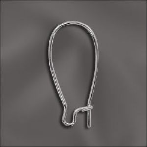 Silver Plated Clasps:1" Kidney Ear Wire [50]