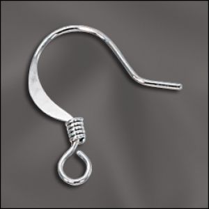 Findings:18mm Silver Plated Hammered Ear Wires [50]