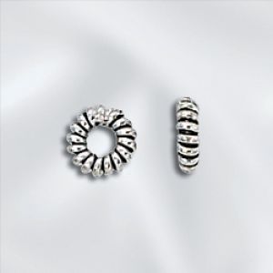 Sterling Silver Bead 5mm Bali Style Spiral [10]