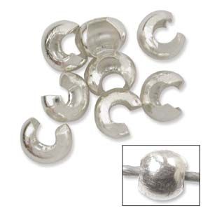 Sterling Silver Crimp Covers 4mm [20]