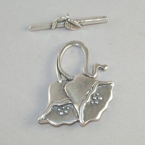 Sterling Silver Clasp 24x27mm Bell Flower Toggle [1]