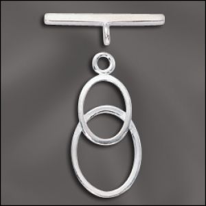 Sterling Silver Clasp 28mm Double Ring Toggle [1]