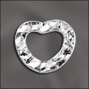 Sterling Silver Bail 13mm Hammered Heart [1]