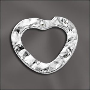 Sterling Silver Bail 15mm Hammered Heart [1]