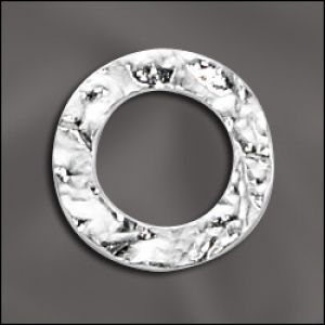 Sterling Silver Bail 16mm Hammered Circle [1]