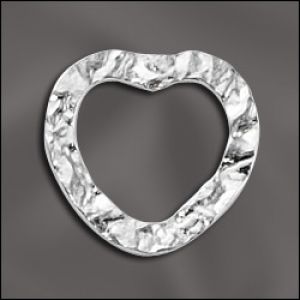 Sterling Silver Bail 19mm Hammered Heart [1]