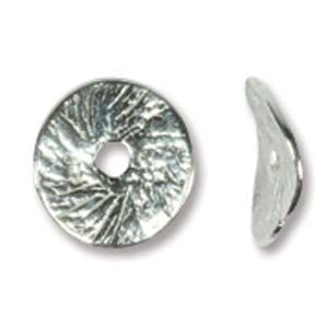 Sterling Silver Bead 10mm Textured Wavy [10]