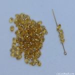 Long Magatama Beads 4x7mm Gold, Silver Lined [12g]