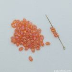 Long Magatama Beads 4x7mm:Orange, AB/Matte [12g]