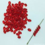 Long Magatama Beads 4x7mm Red/Orange [12g]