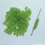 Long Magatama Beads 4x7mm Chartreuse, AB/Matte [12g]