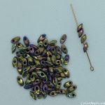 Long Magatama Beads 4x7mm Purple Gold, Iris [12g]