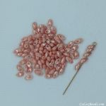 Long Magatama Beads 4x7mm:Salmon, Opaque, [12g]