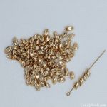 Long Magatama Beads 4x7mm:Galvanized Gold, [12g]