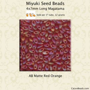 Long Magatama Beads 4x7mm:Red/Orange [12g]