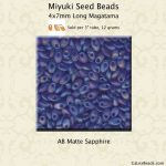Long Magatama Beads 4x7mm:Sapphire, AB/Matte [12g]