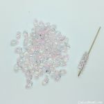 Long Magatama Beads 4x7mm Pink Lined Crystal, AB [12g]