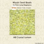 Long Magatama Beads 4x7mm:Lemon, AB [12g]