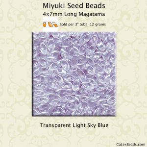 Long Magatama Beads 4x7mm:Sky Blue [12g]
