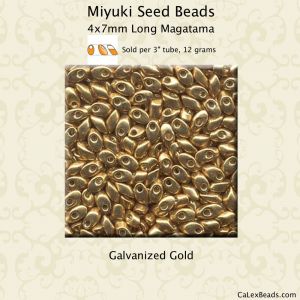 Miyuki Long Magatama:4202 Gold, Galvanized [12g]