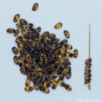 Long Magatama Beads 4x7mm Dark Amber Picasso [12g]