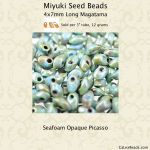 Long Magatama Beads 4x7mm:Seafoam, Opaque [12g]