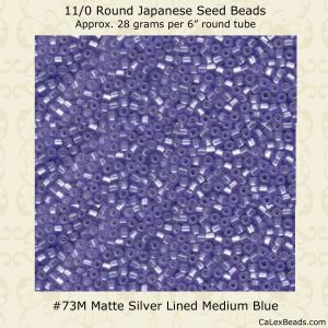 Matsuno 11/0:0073M Medium Blue, Matte Silver Lined [28g]