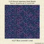 Matsuno 11/0:0227 Blue, Lined Lavender [28g]
