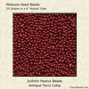 Peanut Beads:2x4mm Antique Terra Cotta [25g]