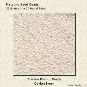 Peanut Beads:2x4mm Ivory, Ceylon [25g]