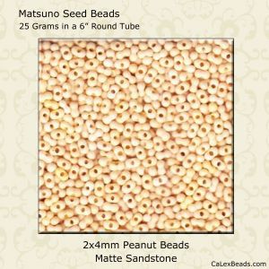 Peanut Beads:2x4mm Sandstone, Matte [25g]