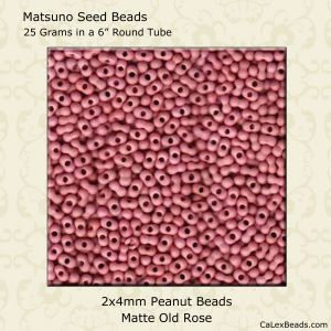 Peanut Beads:2x4mm Old Rose, Matte [25g]
