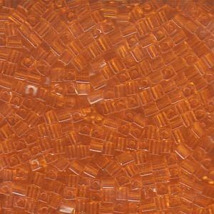 Miyuki 3mm Cube Seed Beads:Orange Transparent [25g]