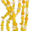 CLOSE OUT:Yellow Pressed Glass Mix Beads [16"]