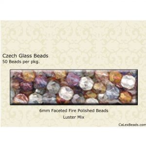 Fire Polished Beads:6mm Mix, Luster [50]