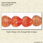 Heart Beads 6mm:Peach Mango [50]