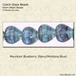Heart Beads 6mm:Mountain Blueberry [50]