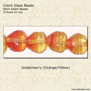 Heart Beads 6mm:Goldenberry [50]