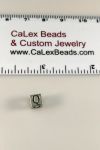 .925 Sterling Silver Block Bead:Letter Q [ea]