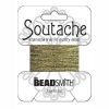 Beading Supply:Soutache Textured Metallic Gold/Black [3 yard card]