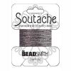Beading Supply:Soutache Textured Metallic Silver Black [3 yard card]