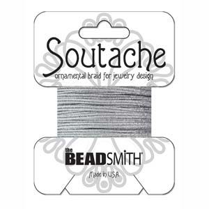 Beading Supply:Soutache Textured Matte Silver [3 yard card]
