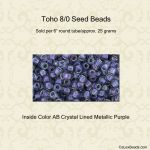 Toho 8/0 #0265 AB Crystal Ld Metallic Purple [25g]