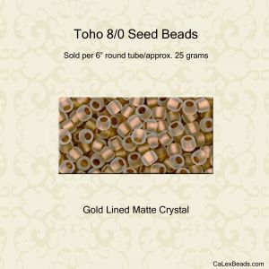 Toho 8/0 #0989F Matte Crystal Gold Lined [25g]