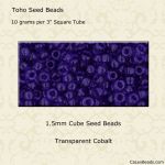 Cube Beads:1.5mm Cobalt [10g]